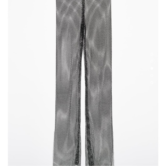 ZARA BLOGGERS FAV SHIMMERY FULL-LENGHT FLARED PANTS - Picture 6 of 8